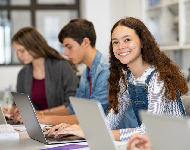 Students on laptops